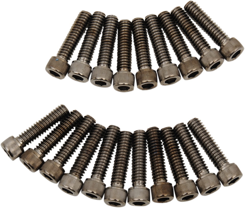 Bolt Kit M8 Rocker Black/Chrome Knurled