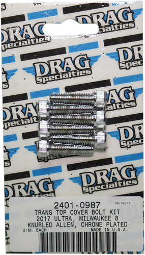 Bolt Kit M8 Transmission Top Knurled All Chrome