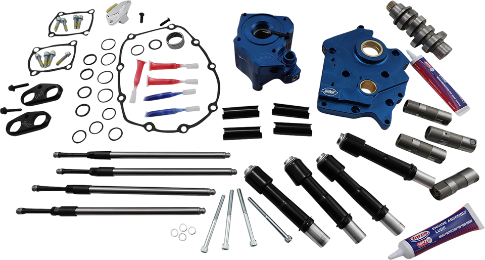 Cam Chest Kit with Plate M8 - Chain Drive - Water Cooled - 465 Cam - Black Pushrods