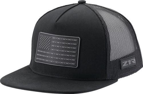 Flag Patch Snapback Hat - Black - Lutzka's Garage