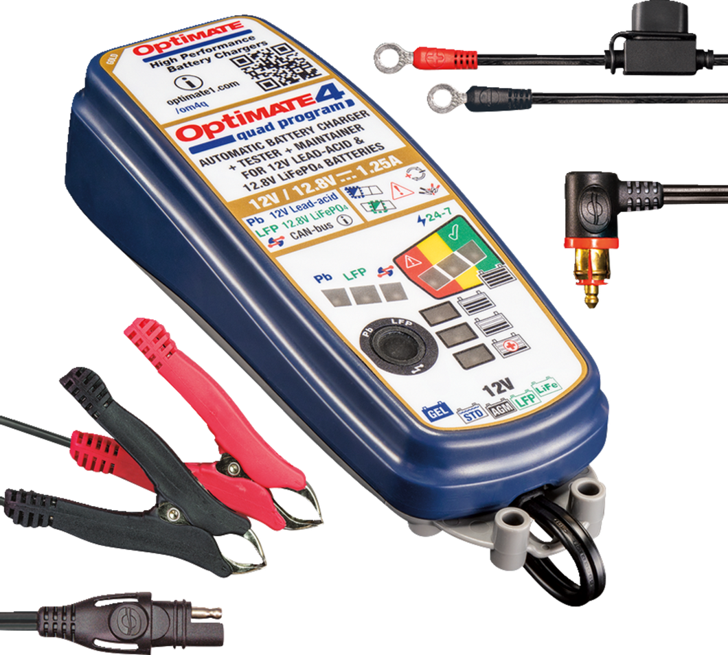 Battery Charger/Maintainer - OptiMate 4 - Quad Program - Premium
