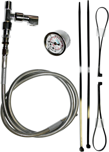 Remote Oil Pressure Gauge/Line Kit - Stainless/Chrome - Lutzka's Garage