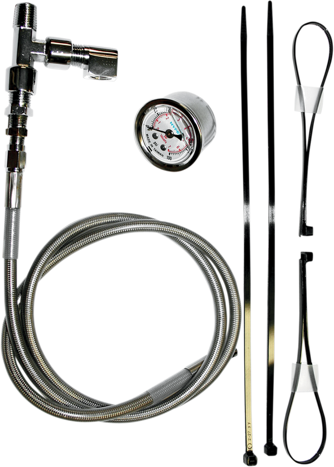 Remote Oil Pressure Gauge/Line Kit - Stainless/Chrome - Lutzka's Garage