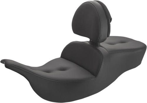 Roadsofa™ Pillow Top Seat - With Driver Backrest - Black - Lutzka's Garage