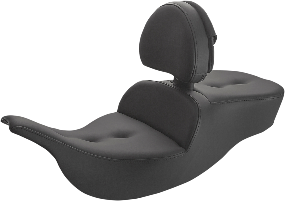 Roadsofa™ Pillow Top Seat - With Driver Backrest - Black - Lutzka's Garage