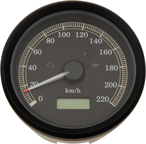 3-3/8" KM/H Programmable Electronic Speedometer - Black Bezel - Black Face - Lutzka's Garage