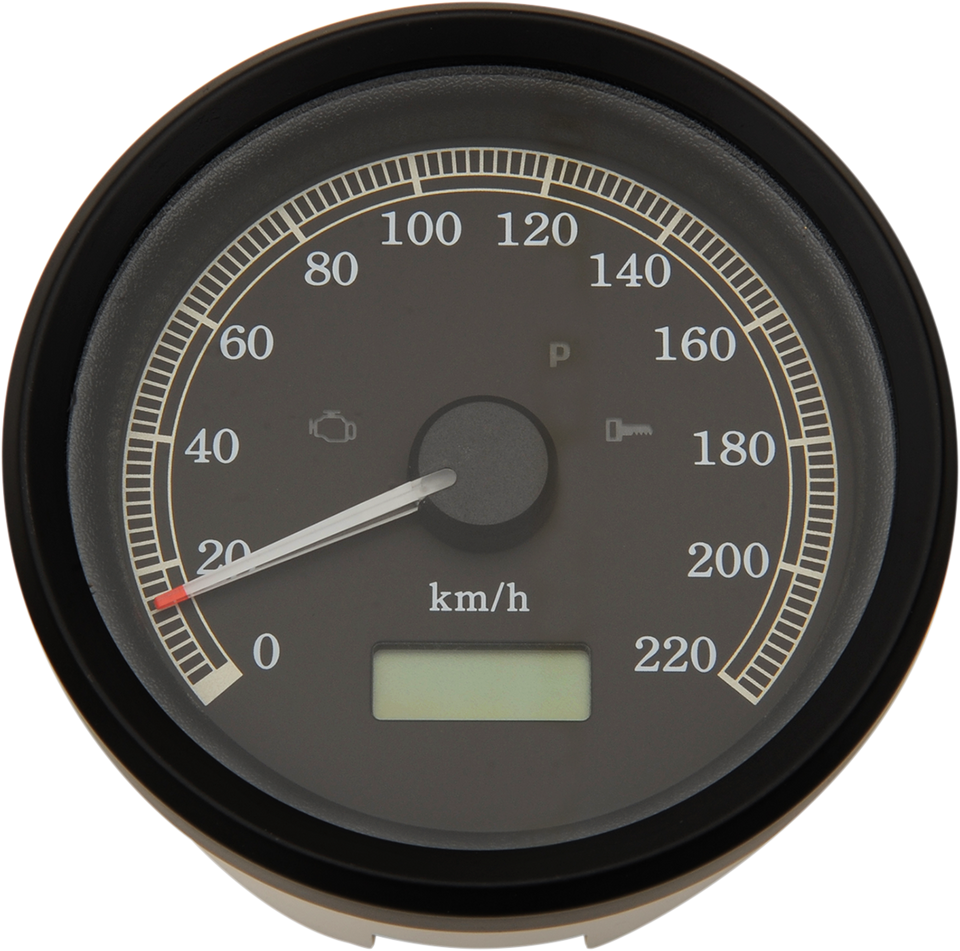 3-3/8" KM/H Programmable Electronic Speedometer - Black Bezel - Black Face - Lutzka's Garage
