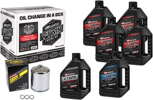 Twin Cam Synthetic 20W-50 Oil Change Kit - Chrome Filter
