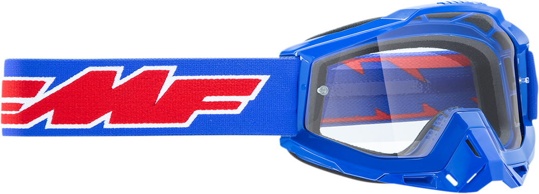 Youth PowerBomb Goggles - Rocket - Blue - Clear - Lutzka's Garage