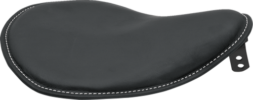 Seat - Spring Solo - Low-Profile - Black Vinyl/White Stitching
