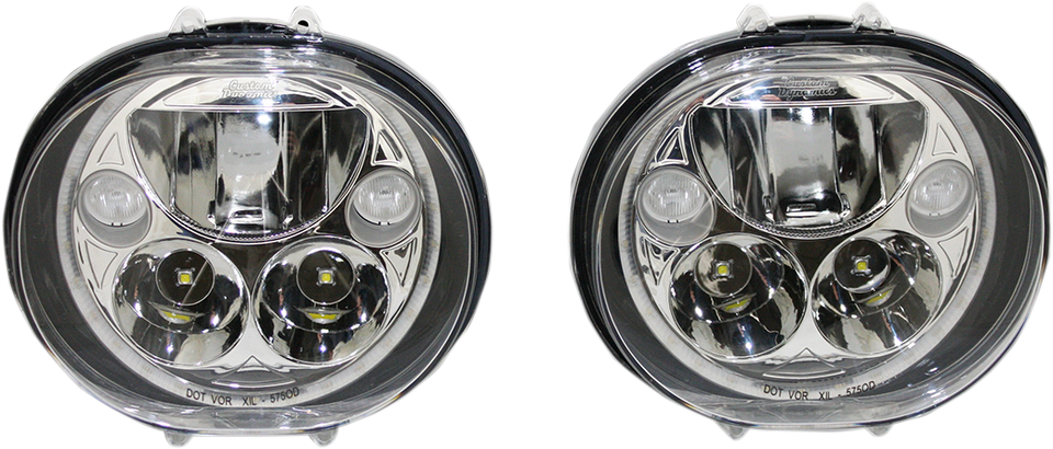 LED Headlight - 5-3/4" - Chrome - Pair - Lutzka's Garage