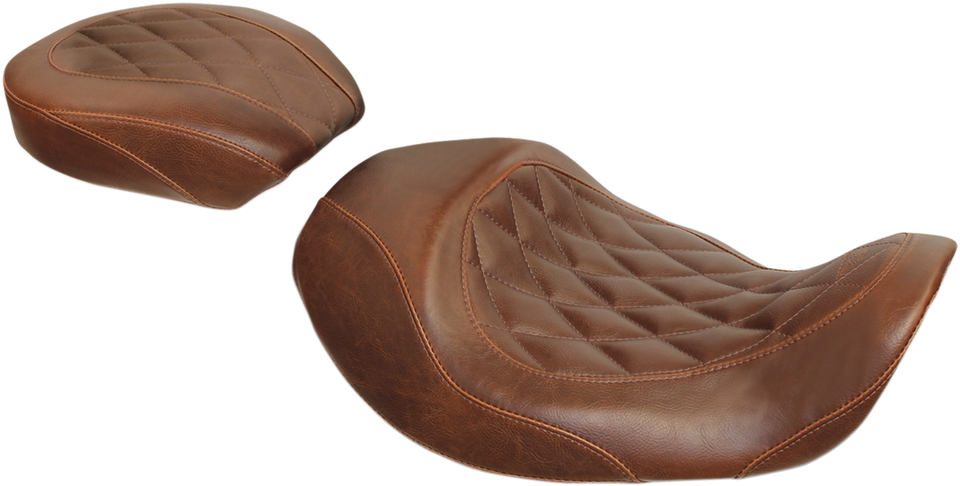 Wide Tripper Forward Solo Seat - Brown - Diamond - Lutzka's Garage