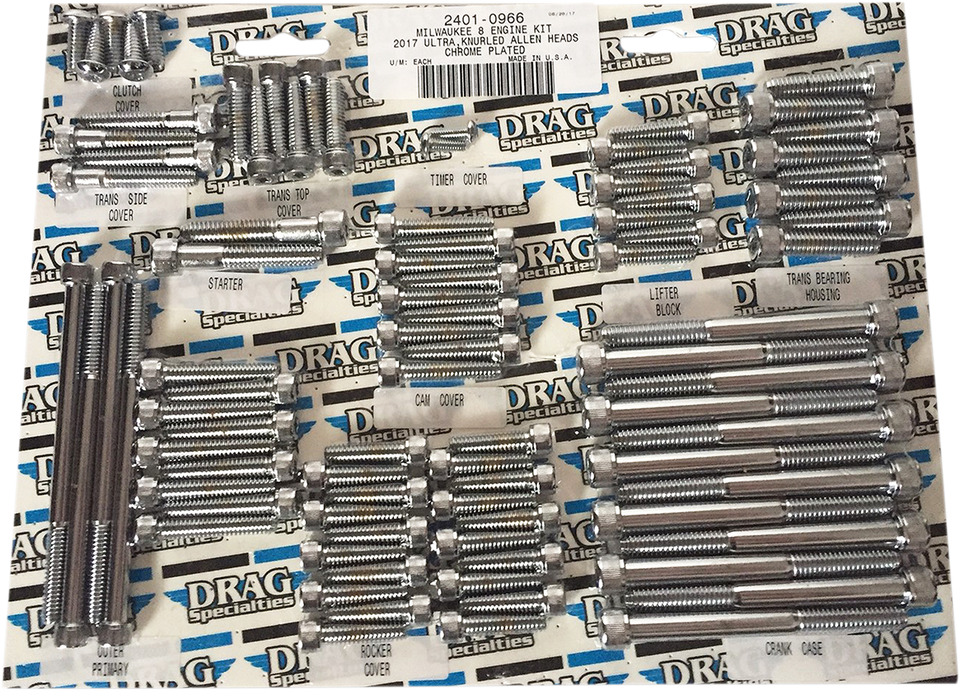 Bolt Kit M8 Engine Allen Chrome