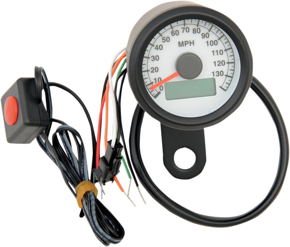 1.87"MPH Programmable Mini Electronic Speedometer with Odometer/Tripmeter - Matte Black - White Face - Lutzka's Garage