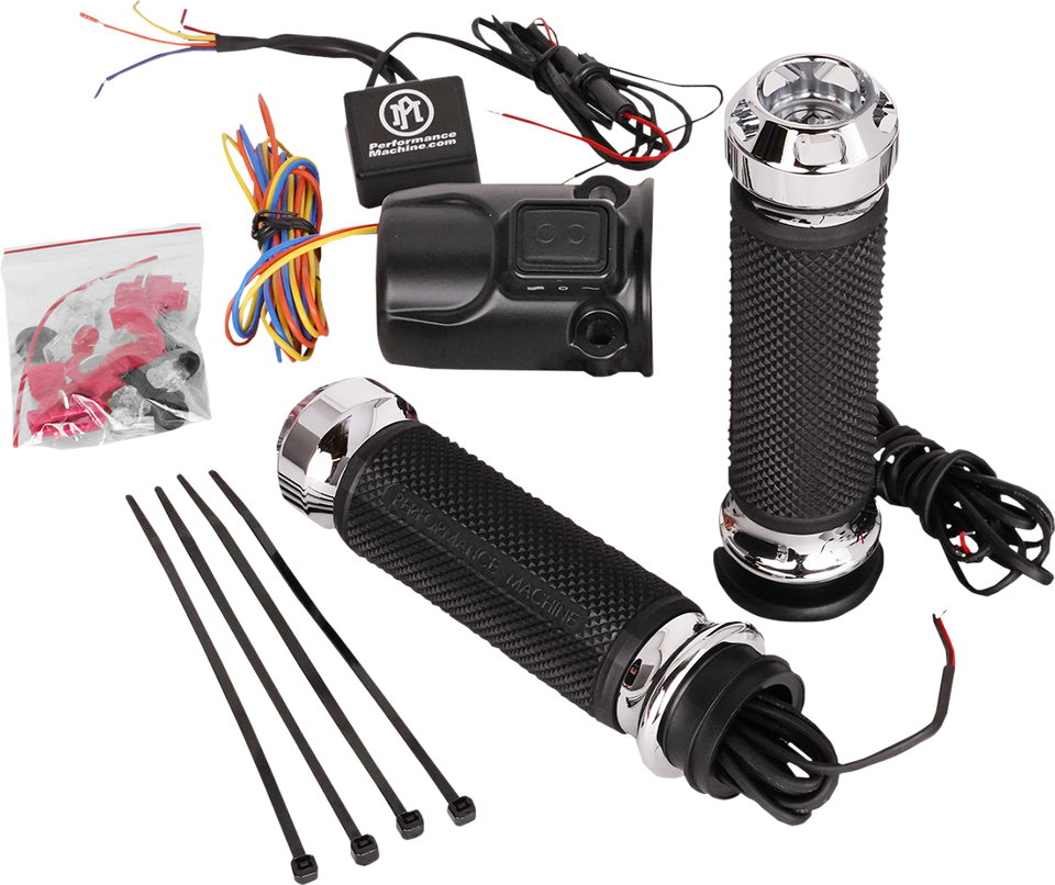 Grips - Apex - Heated - FLTRX - Chrome - Lutzka's Garage