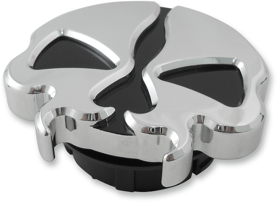 Dummy Split Skull Gas Cap - Chrome - Lutzka's Garage