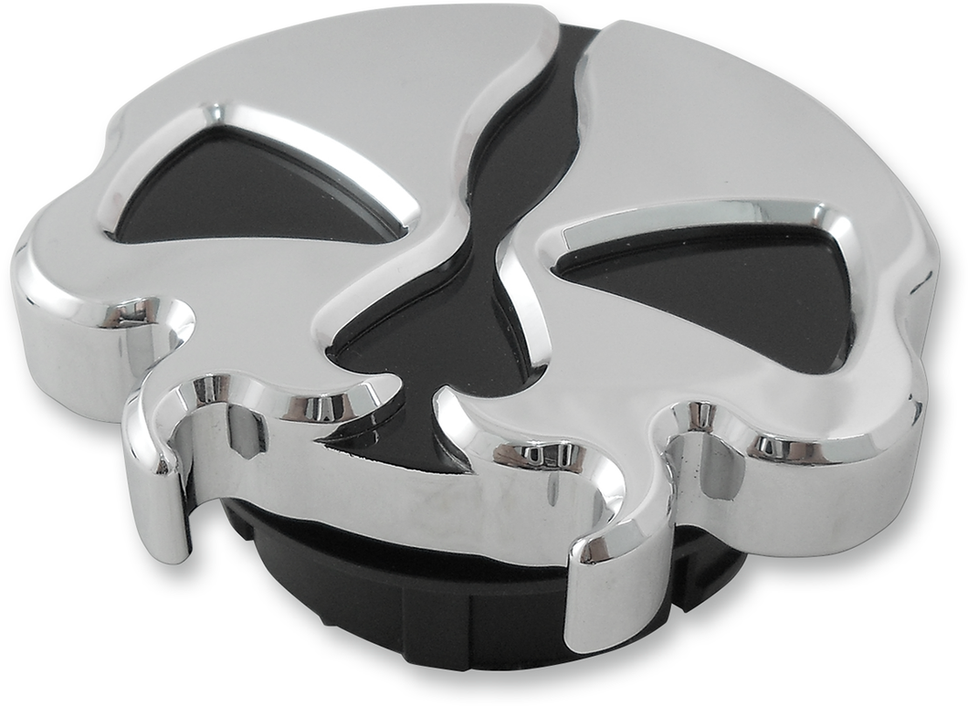 Dummy Split Skull Gas Cap - Chrome - Lutzka's Garage