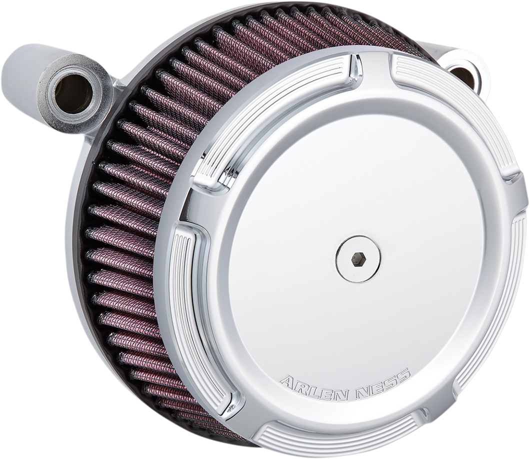 Beveled Synthetic Stage-1 Air Cleaner - Chrome - Evolution - Lutzka's Garage