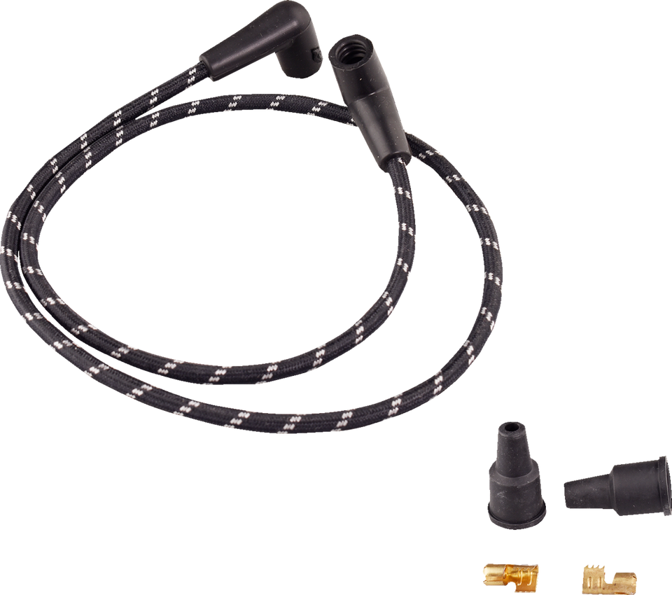Plug Wires - Braided - Black/White - Lutzka's Garage