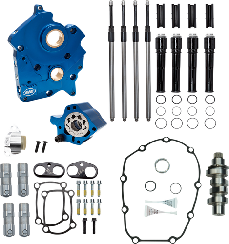 Cam Chest Kit with Plate M8 - Chain Drive - Water Cooled - 475 Cam - Black Pushrods