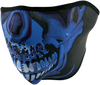 Half Mask - Blue Chrome Skull - Lutzka's Garage