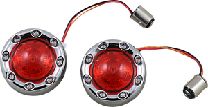 Bullet Turn Signal 1157 - Chrome - Red Lens - Lutzka's Garage