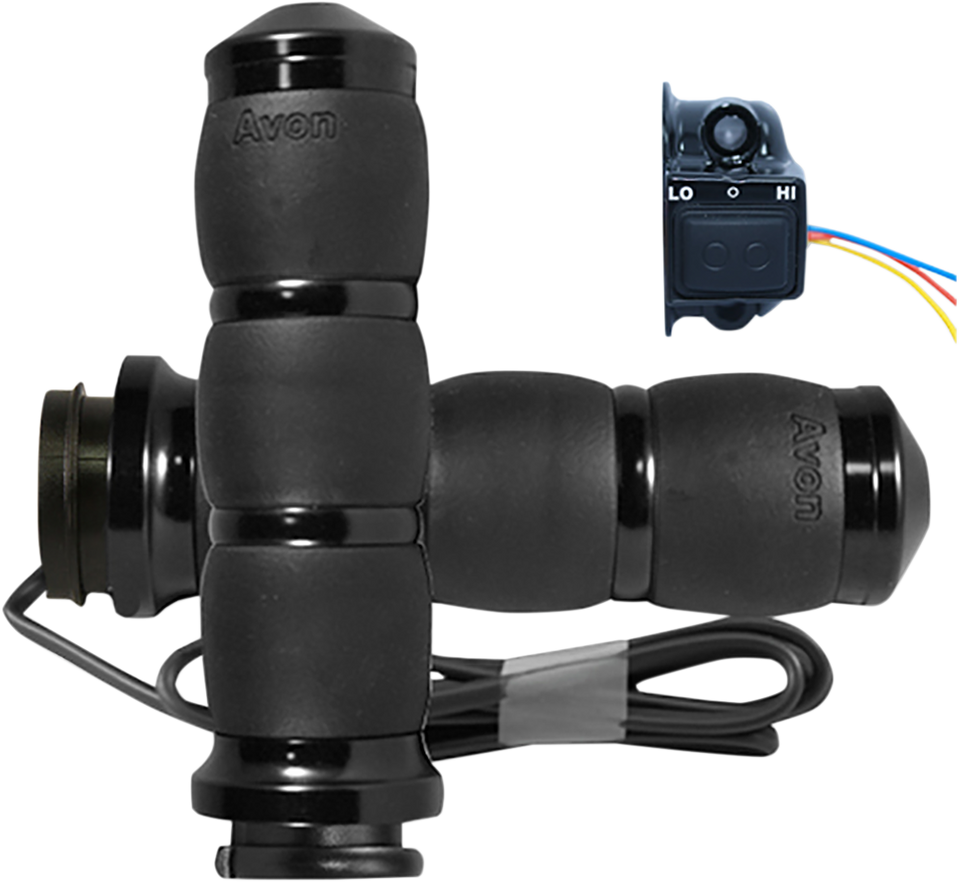 Grips - Heated - Velvet Air - TBW - Black - Lutzka's Garage