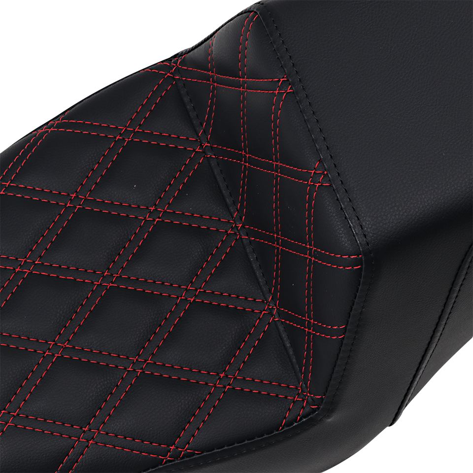 Step Up Seat -Lattice Stitched - Red Stitched - XL - Lutzka's Garage
