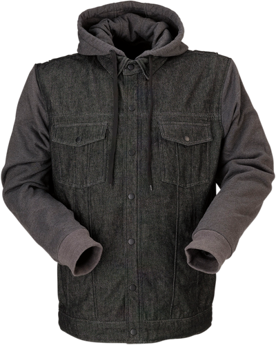 Denim Hoodie - Black/Gray - Small - Lutzka's Garage