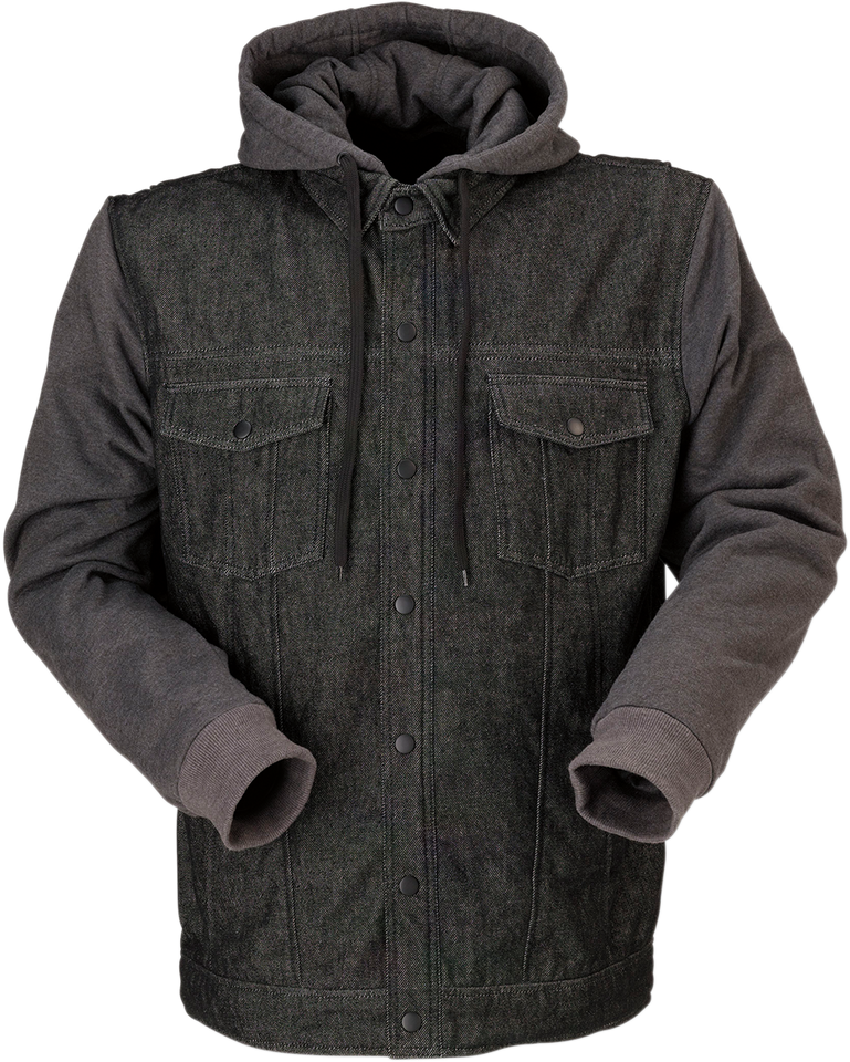 Denim Hoodie - Black/Gray - Small - Lutzka's Garage