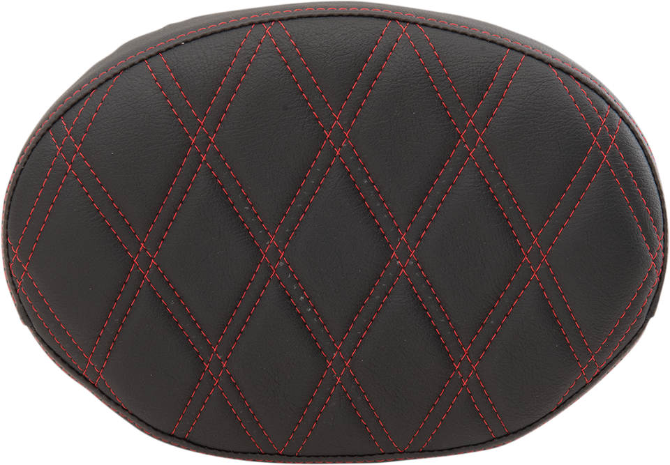 Oval Sissy Bar Pad - Double Diamond - Red Stitch - FL 99-22