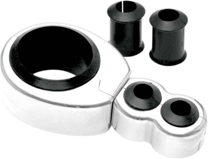 Cable Clamp - Dual - 1-1/8" Mounting Diameter - Chrome - Lutzka's Garage