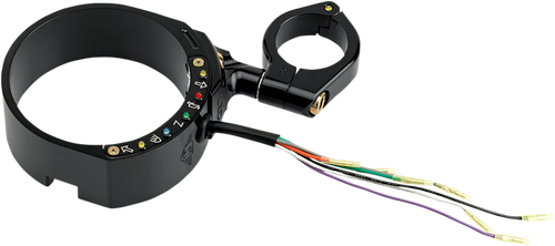 Speedometer Relocation Bracket with Easy Mount Clamp - Black Anodized - For 39 mm Fork - Lutzka's Garage