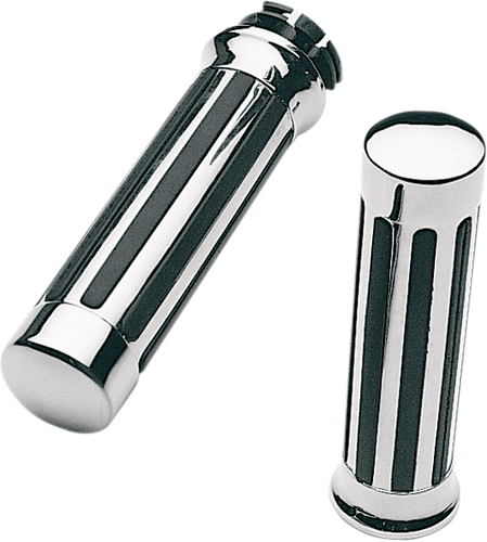 Grips - Ribs - Honda - Chrome - Lutzka's Garage