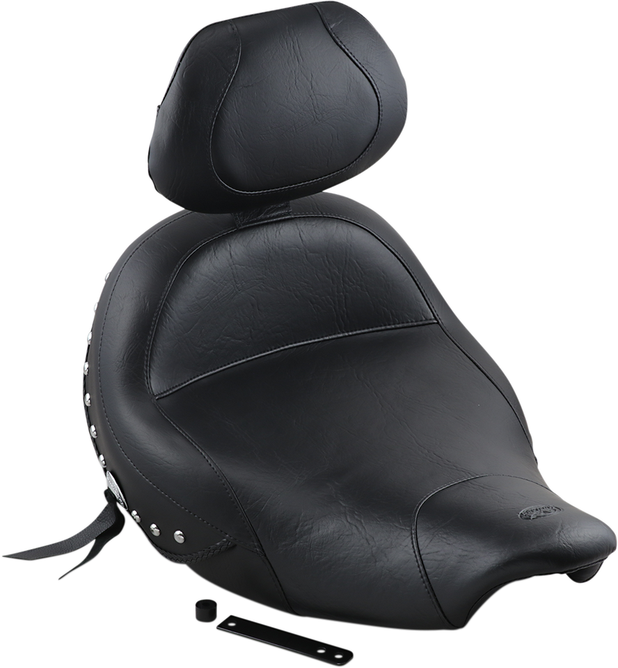 Solo Seat - Wide - Studded - Drivers Backrest - Indian