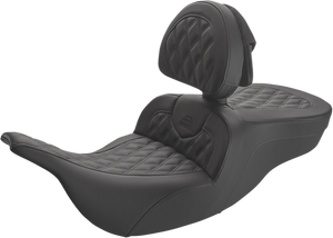 Roadsofa™ Lattice Stitched Seat - With Driver Backrest - Black - Lutzka's Garage