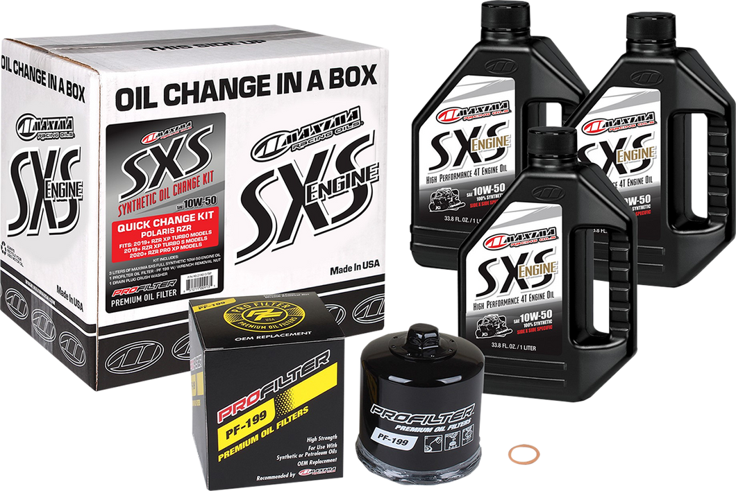 SXS Synthetic Oil Change Kit - Polaris Turbo - 10W-50