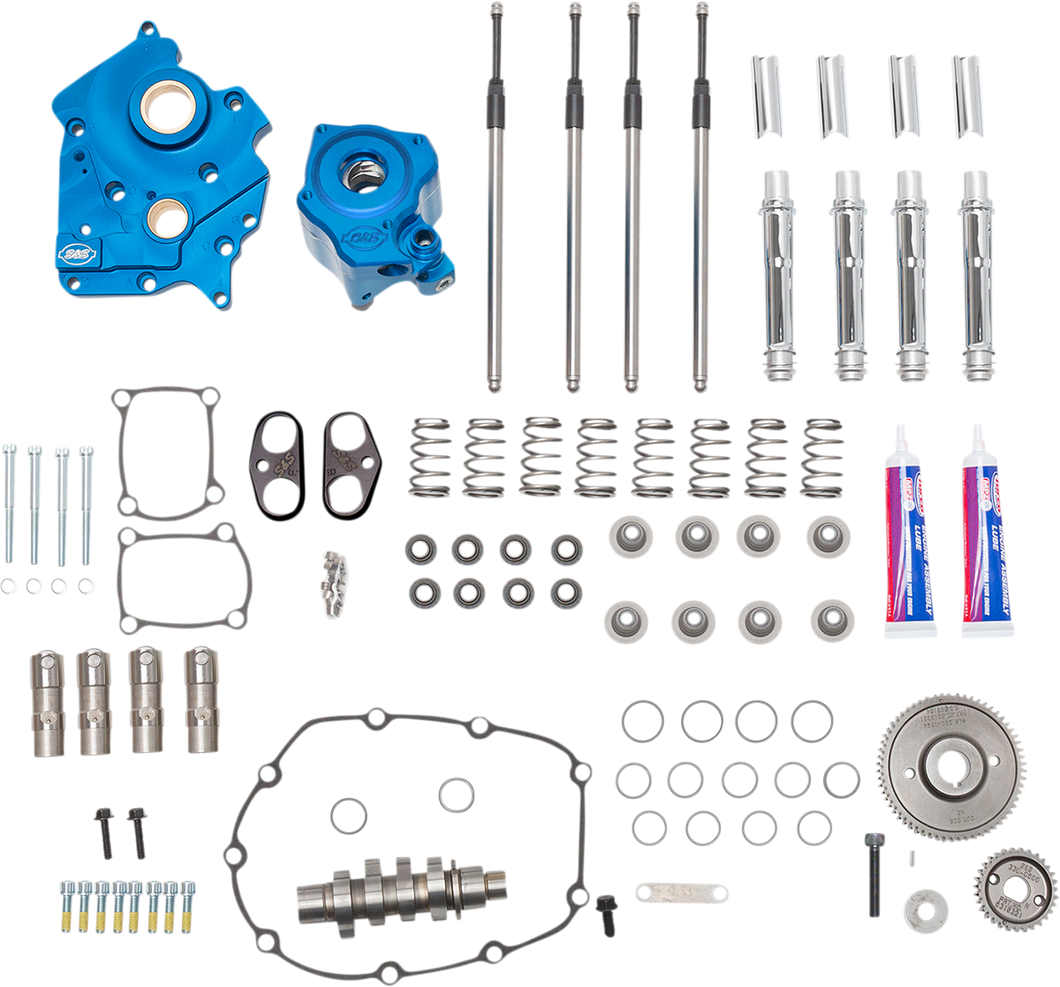 Cam Chest Kit with Plate M8 - Gear Drive - Oil Cooled - 540 Cam - Chrome Pushrods