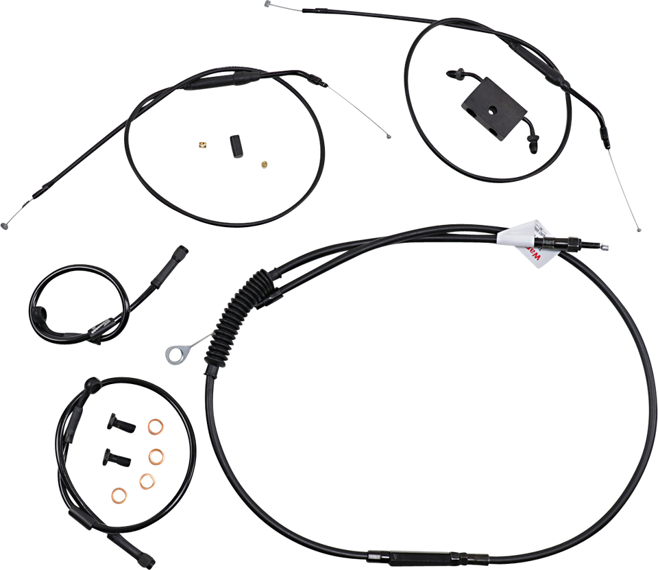 Handlebar Cable and Brake Line Kit - Extended - Sportsters - Tracker/Scrambler Handlebars - ABS