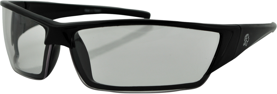 Utah Sunglasses - Shiny Black - Clear - Lutzka's Garage