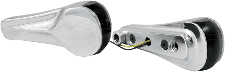 LED Front Turn Signals - Finned -  Chrome - Lutzka's Garage