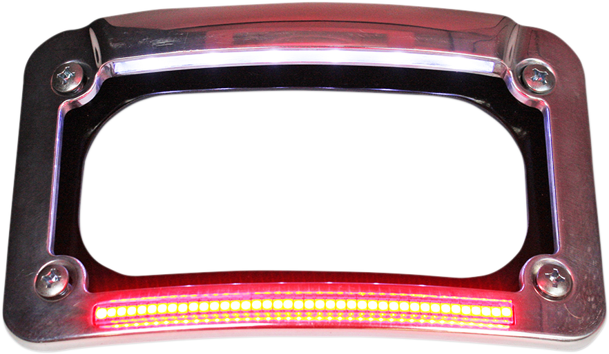 Dual-LED License Place Frame - Indian - Chrome - Lutzka's Garage