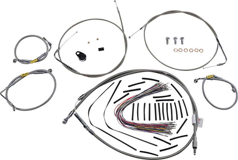 Control Kit - Early Touring Bikes - 13" Bagger Bar Handlebars - Stainless