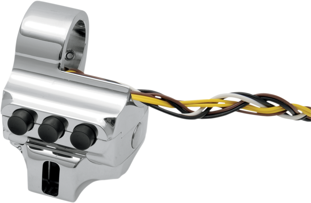 Switch Housing - Left Side - Hydraulic Clutch - Four Button - Chrome - Lutzka's Garage