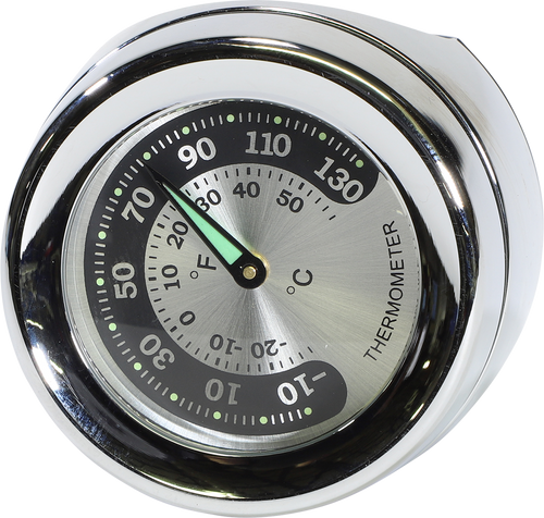 Handlebar Mount Thermometer - Chrome - For 1.25