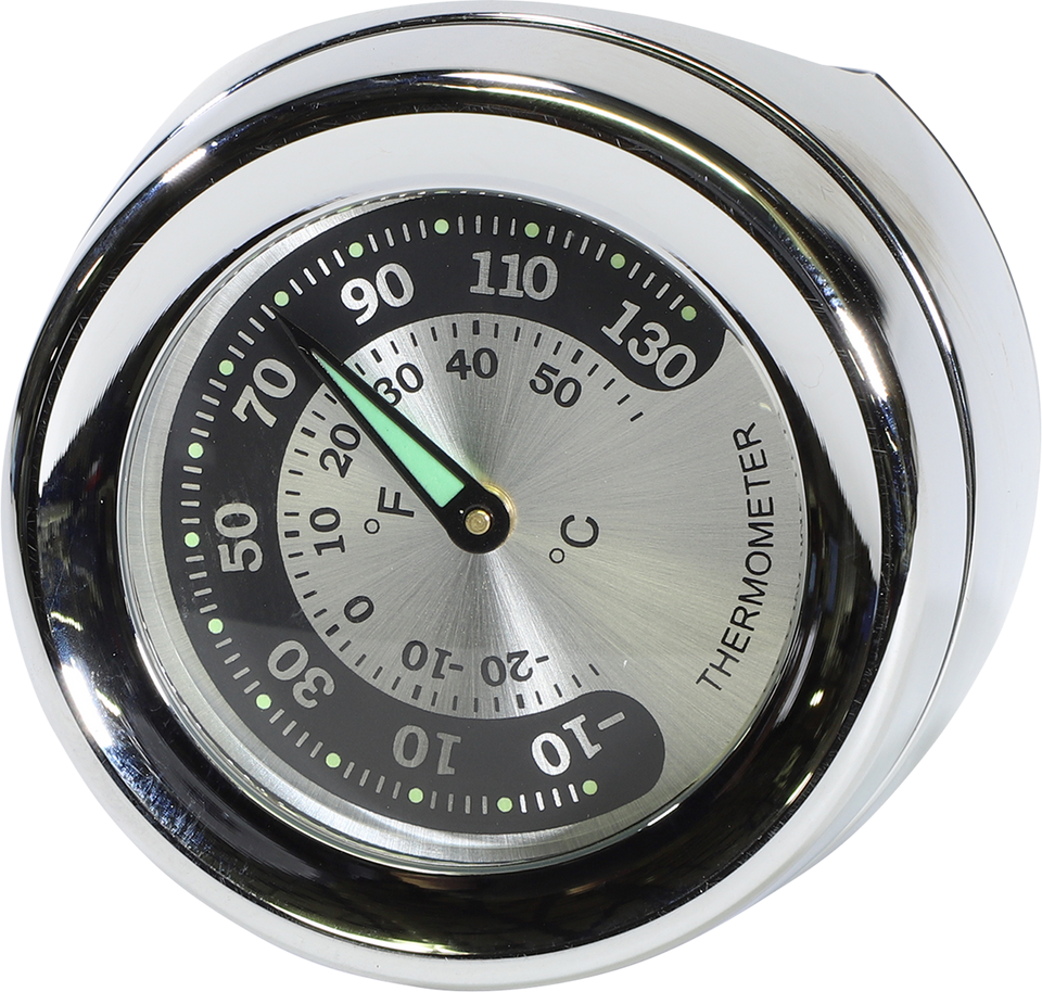 Handlebar Mount Thermometer - Chrome - For 1.25" Bar - Lutzka's Garage