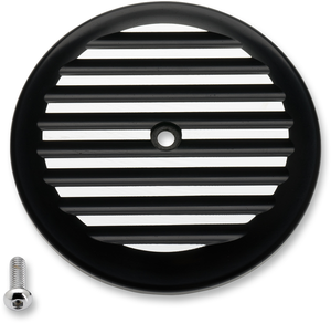 Finned Air Cleaner Cover - Black/Silver - Lutzka's Garage