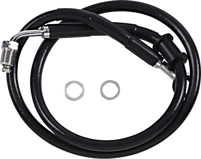 Brake Line - +4" - Black - 18-20 Softail - Lutzka's Garage