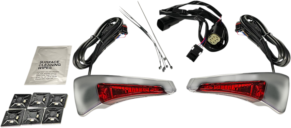 Sequential Tour Pak Seat Back Rest LED Lights - Chrome/Red - CVO - Lutzka's Garage
