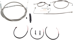 Handlebar Cable/Brake Line Kit - Complete - Mini Ape Hanger Handlebars - Stainless